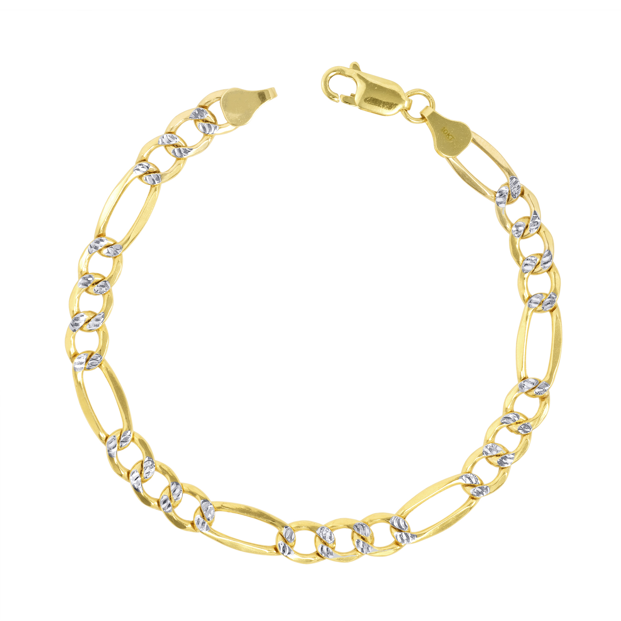 IcedTime 10K Yellow Gold 1.75mm Diamond Cut Mariner Link Chain Bracelet with Lobster Clasp IcedTime 10K Yellow Gold 1.75mm Diamond Cut Mariner Link Chain Bracelet with Lobster Clasp